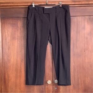 Balloon Pleated Cropped Tapered Trousers
